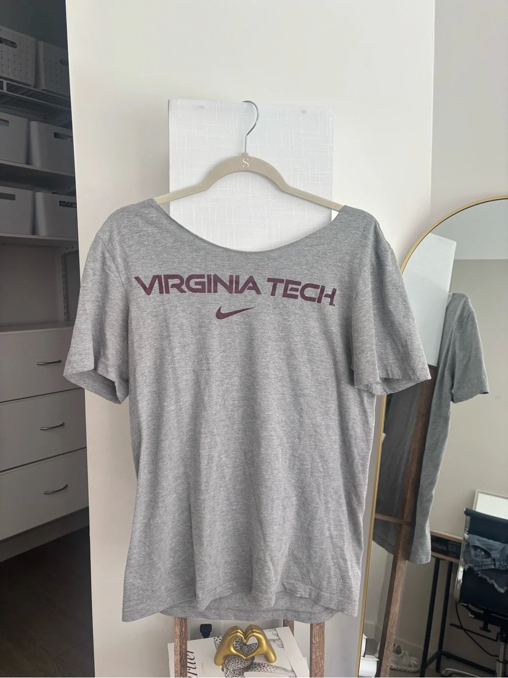 Nike Gray Tee with Maroon VT Accent